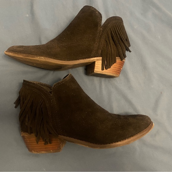 Lucky Brand Freedah Fringe Black Booties - Picture 6 of 7